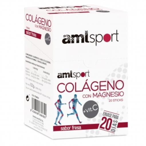 jaleas y energeticos COLAGENO+MAGNESIO+VIT.C   AML SPORT20 STICKS fresa