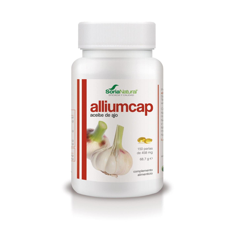 Aceite de Ajo Alliumcap, complemento natural sin conservantes, ideal para la salud cardiovascular y digestiva. Compra ahora en Herbolario de Guardia.