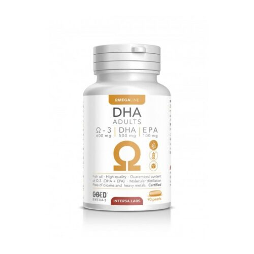 DHA Adultos 90 perlas. Suplemento natural con omega-3 para apoyar la función cerebral y la visión. Ideal para el bienestar mental.