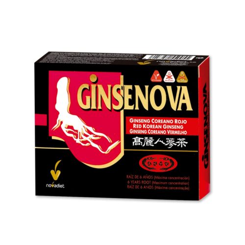 Ginsenova de Novadiet, suplemento natural con Panax Ginseng. Aumenta la energía y mejora el rendimiento físico y mental.