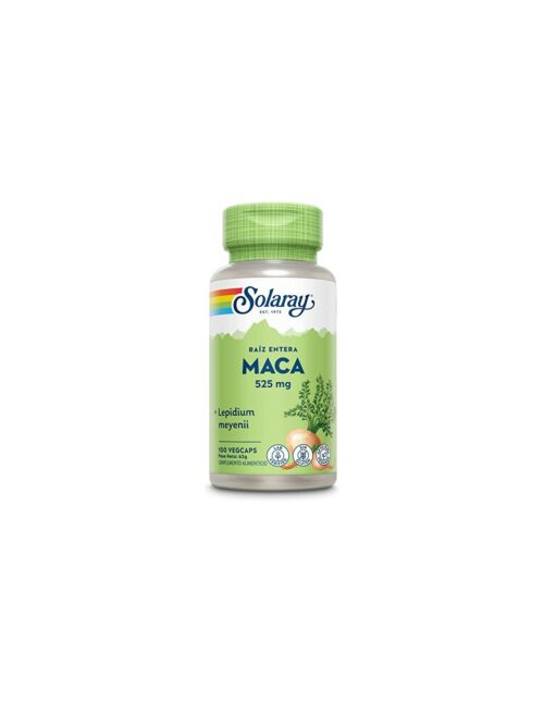 Maca 525 mg de Solaray: suplemento natural que mejora tu resistencia física, reduce la fatiga y potencia el deseo sexual. Perfecto para hombres y mujeres.