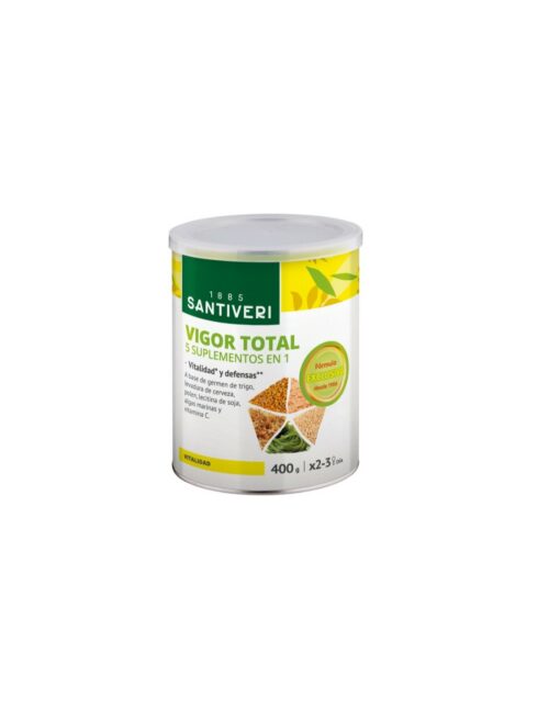 Vigor Total de Santiveri: suplemento natural con ingredientes como germen de trigo, levadura de cerveza y vitamina C, perfecto para combatir la fatiga y fortalecer tu energía diaria.