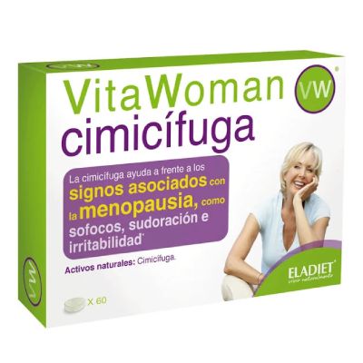 Vitawoman Cimicífuga 60 comprimidos, complemento natural para el bienestar femenino durante la menopausia. Alivia sofocos y cambios de humor con extracto de cimicífuga racemosa.