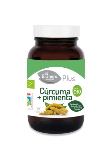 plantas en comprimidos CURCUMA + PIMIENTA BIO, 60 CÁP, 440 mg