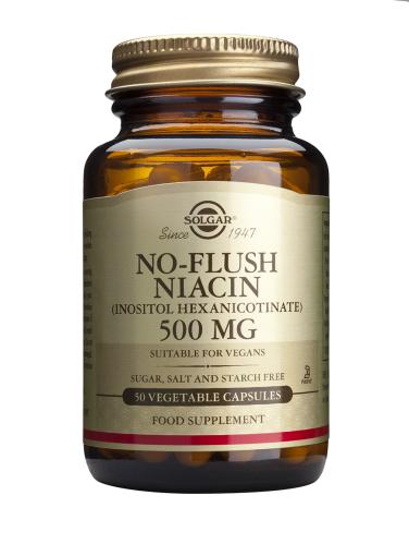 jaleas y energeticos NIACINA (vitamina B3) NO RUBORIZANTE 500 mg 50 Cápsulas Vegetales.