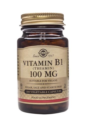 jaleas y energeticos VITAMINA B1 100 mg (Tiamina) 100Cápsulas Vegetales.