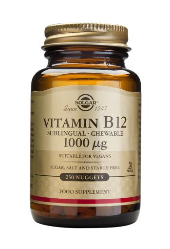 jaleas y energeticos VITAMINA B12 1000 mcg (Cianocobalamina). 250 Comprimidos Masticables.