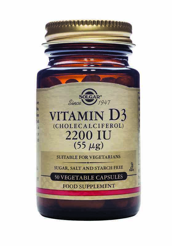 jaleas y energeticos VITAMINA D3 2200 UI (55 mcg.) (Colecalciferol)50 Cáps Vegetales.