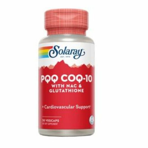 PQQ COQ-10 de Solaray. Compra coenzima Q10 y PQQ de Solaray en Herbolario de guardia para reforzar tu salud cardiovascular. Mejora tu salud con este potente antioxidante natural!