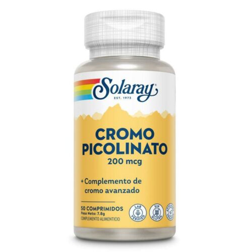 PICOLINATO DE CROMO 200 MG - 50 CP. Compra en Herbolario de Guardia Picolinato de cromo de Solaray para controlar la glucosa en la sangre.