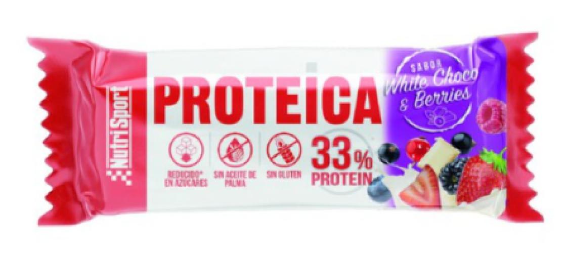 jaleas y energeticos BARRITA PROTEICA WHITE CHOCO BERRIES 44G