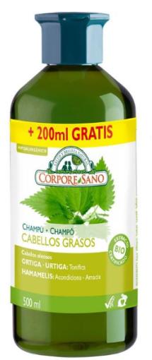 línea capilar CHAMPU ORTIGA Y HAMAMELIS CABELLOS GRASOS BIO 300ML+200ML GRATIS