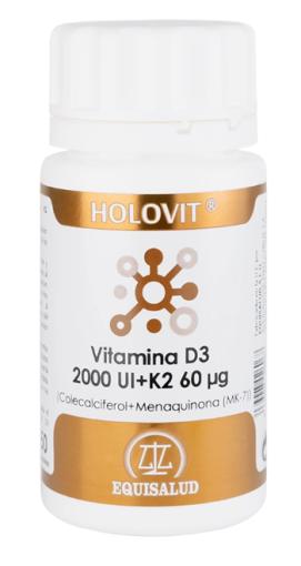 jaleas y energeticos HOLOVIT VITAMINA D3 2.000 UI + K2 60 µg 50 CAP