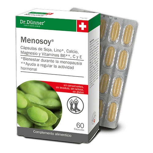 Menosoy 60 cápsulas, suplemento natural con isoflavonas, calcio y vitaminas, ideal para aliviar los síntomas de la menopausia y mantener la salud ósea.