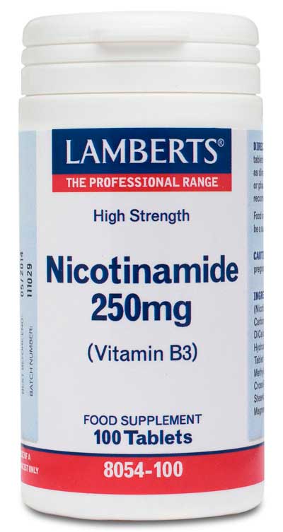 jaleas y energeticos NICOTINAMIDE 250 MG 100 TABLETAS