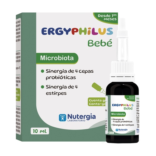 ERGYPHILUS BEBÉ NUTERGIA 10 ML cuida la flora intestinal e inmunidad de tu bebé. Encuéntralo en Herbolario de Guardia y apuesta por su bienestar desde el primer día.