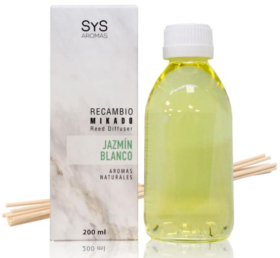 jaleas y energeticos RECAMBIO MIKADO JAZMIN BLANCO 200ml + PALOS