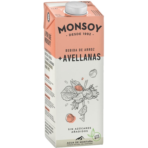 jaleas y energeticos BEBIDA DE ARROZ CON AVELLANA BIO 1L