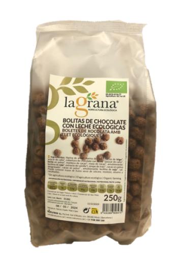 copos, mueslis y salvados BOLITAS DE CHOCOLATE CON LECHE BIO 250G