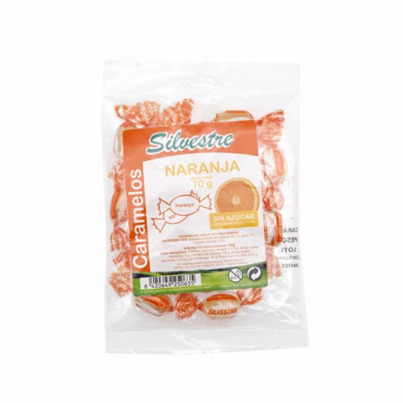 jaleas y energeticos CARAMELOS S/A NARANJA 70 GR