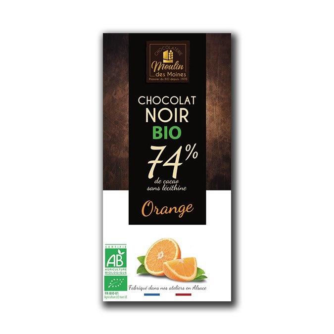 jaleas y energeticos CHOCOLATE NEGRO 74% NARANJA BIO 100GRS