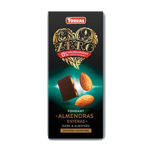 jaleas y energeticos CHOCOLATE NEGRO CON ALMENDRA SIN AZÚCAR, 150 g