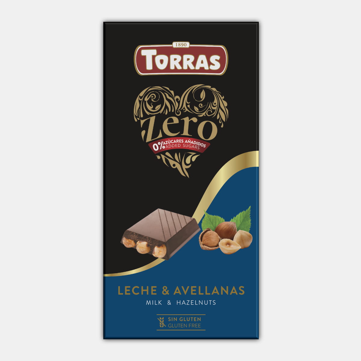 jaleas y energeticos CHOCOLATE ZERO CON LECHE Y AVELLANAS SIN AZUCAR S/G 150G