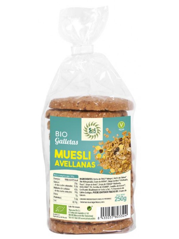 jaleas y energeticos GALLETAS DE MUESLI CON AVELLANAS BIO 250G