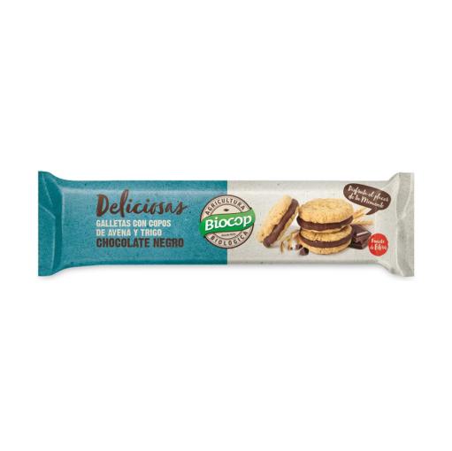 jaleas y energeticos GALLETAS DELICIOSAS DE AVENA RELLENA DE CHOCOLATE NEGRO 150G  BIO