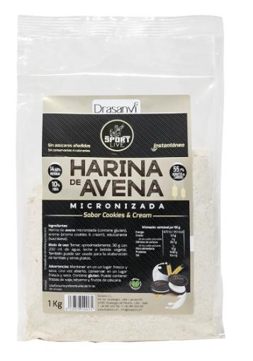 harinas y sémolas Harina de Avena micronizada Sabor Cookies&Cream 1KG