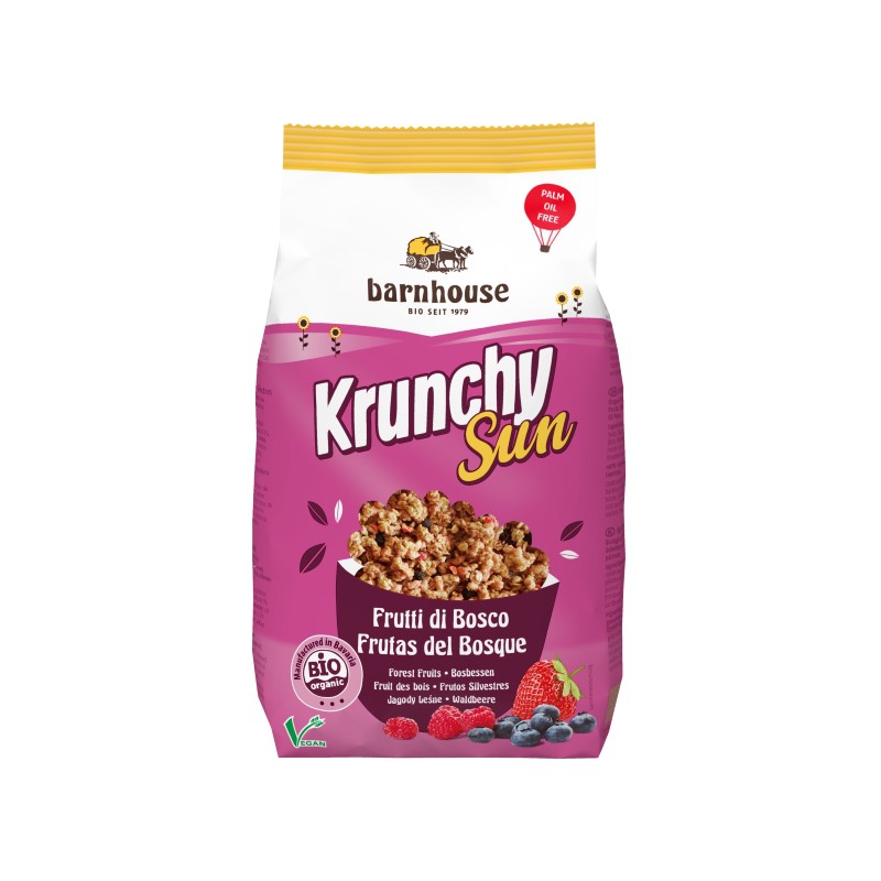 jaleas y energeticos KRUNCHY FRUTOS DEL BOSQUE SIN PALMA 375gr BIO