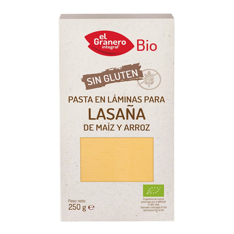 jaleas y energeticos LAMINAS LASAÑA SIN GLUTEN BIO, 250 g