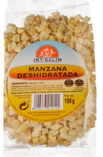 aperitivos y frutos secos MANZANA DESHIDRATADA100GR,