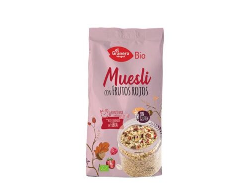 copos, mueslis y salvados MUESLI CON FRUTOS ROJOS SIN GLUTEN BIO, 375GR