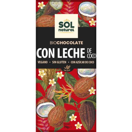 jaleas y energeticos TABLETA CHOCOLATE CON LECHE DE COCO BIO 70 GRS