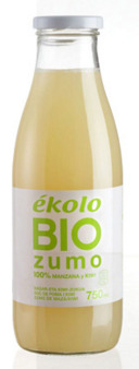 bebidas ZUMO DE MANZANA-KIWI BIO,100% EXPRIMIDO,750ML