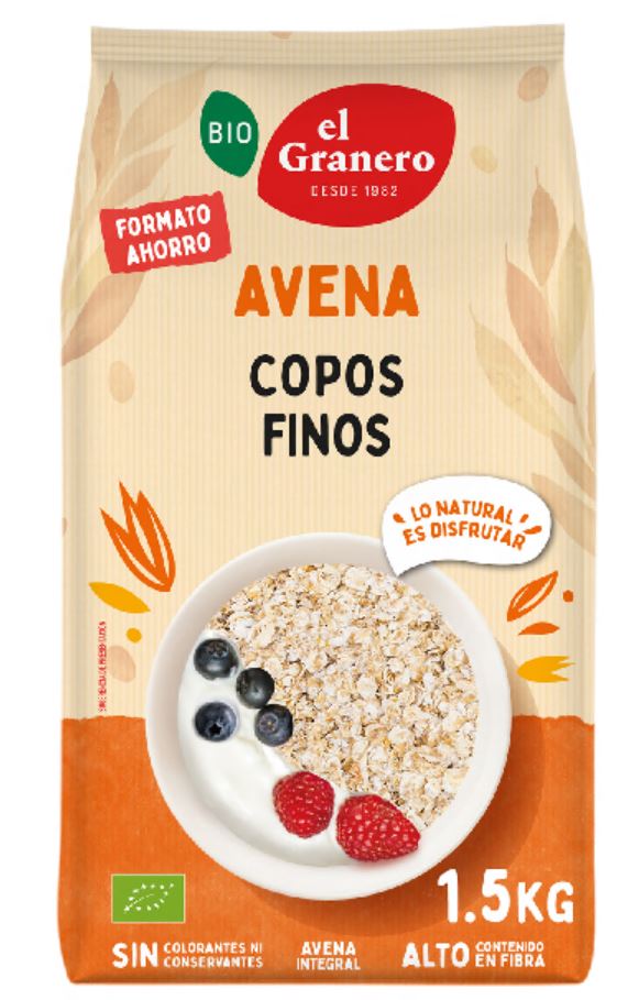 copos, mueslis y salvados COPOS FINOS DE AVENA INTEGRAL BIO 1.5KG
