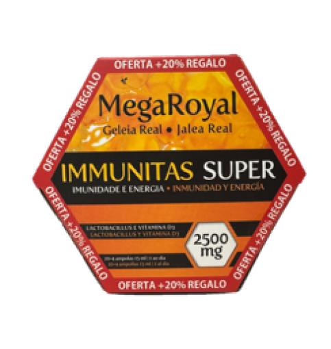 jaleas y energeticos MEGAROYAL IMMUNITAS SUPER 2500MG 20+4 AMPOLLAS 15ML