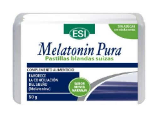 sistema nervioso MELATONINA PURA1MG PASTILLAS BLANDAS SABOR MENTA NARANJA 50GR