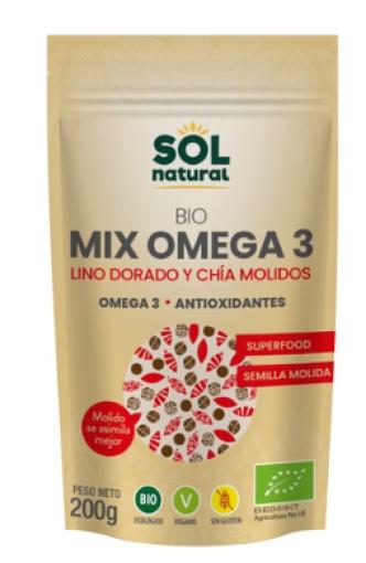 granos y semillas MIX OMEGA 3 LINO Y CHIA MOLIDA BIO 200G