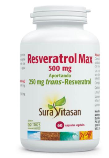 antioxidantes RESVERATROL MAX 500 MG. 60 CAP