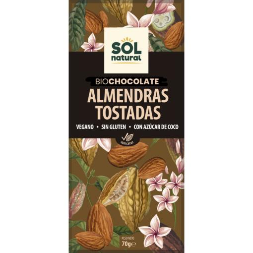 jaleas y energeticos TABLETA CHOCOLATE ALMENDRAS TOSTADAS BIO 70 grs
