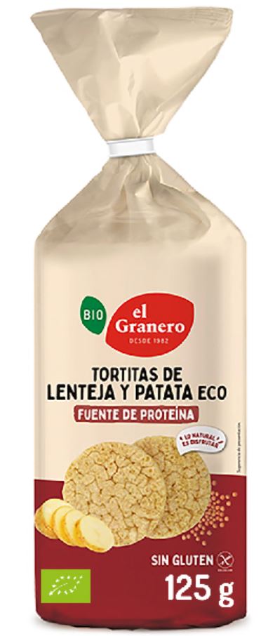 aperitivos y frutos secos TORTITAS DE LENTEJAS Y PATATA BIO, 125 g